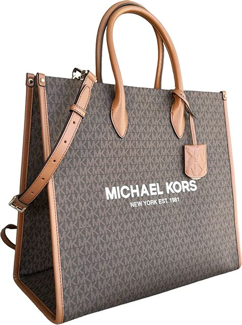 michael kors mirella tote brown|Michael Kors brown leather backpack.